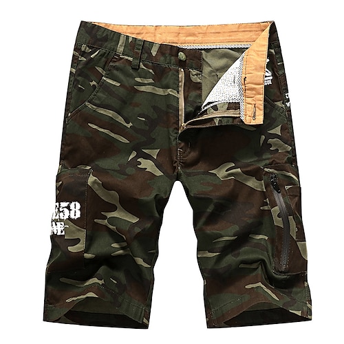 

Herren Shorts Kurze Hosen Chino Bermuda Shorts Bermudas Arbeitsshorts Zip Bedruckt Farbblock Komfort Knielänge Outdoor Täglich Ausgehen 100% Baumwolle Modisch Strassenmode Armeegrün Khaki