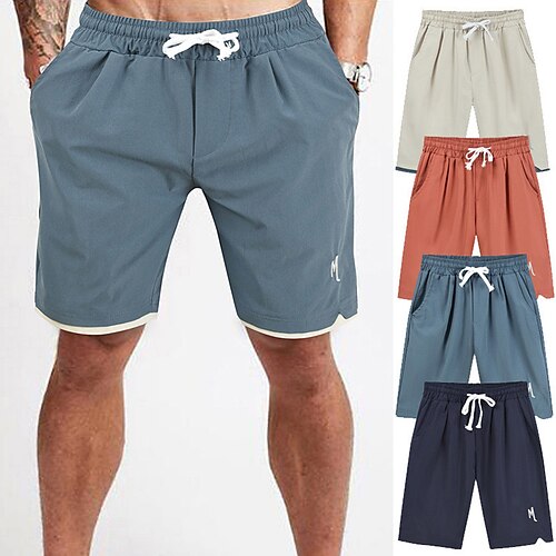 

Per uomo Pantaloncini sportivi Pantaloncini attivi Pantaloncini casual Tasche A cordoncino Vita elastica Alfabetico Ricamato Comfort Esterno Giornaliero Per uscire Misto cotone e lino Di tendenza
