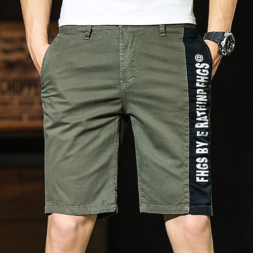 

Per uomo Pantaloncini chino Bermuda Pantaloncini da lavoro Tasche Alfabetico Comfort Esterno Giornaliero Per uscire Di tendenza Streetwear Verde militare Blu Reale