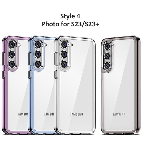 

telefon Etui Til Samsung Galaxy Bakdeksel S23 Ultra Plus Helkroppsbeskyttende Klar Fire hjørner motstand mot fall Gjennomsiktig TPU PC