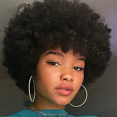 

parrucche afro per le donne parrucca afro riccia per l'uso quotidiano di feste morbide parrucche afro sintetiche in fibra ad alta temperatura dall'aspetto naturale per donne nere 1b #