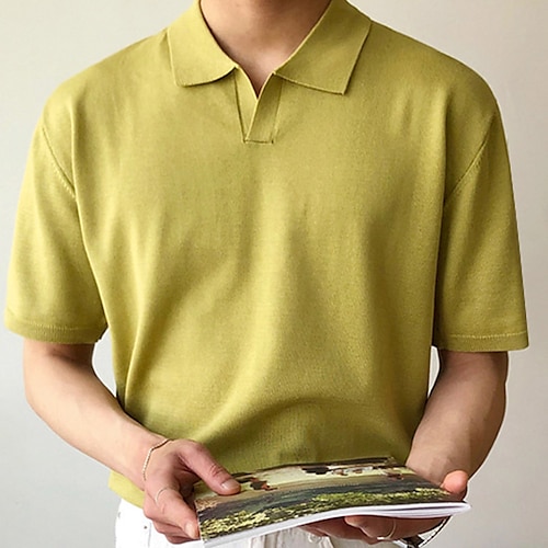 

Herre POLO T-skjorte Golf skjorte utendørs Avslappet Knaphul Kortermet Mote Gatemote Helfarge عادي Enkel Sommer Vår & Vinter Normal Svart Hvit Gul Blå Grønn Beige POLO T-skjorte