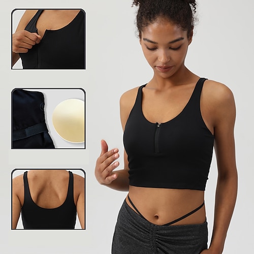 

Femme Soutien Important Soutien-Gorges de Sport Soutien-gorge Bretelles Croisées Zip sur le devant Brassière Rembourré Aptitude Exercice Physique Fonctionnement à Maintien Supérieur Séchage rapide