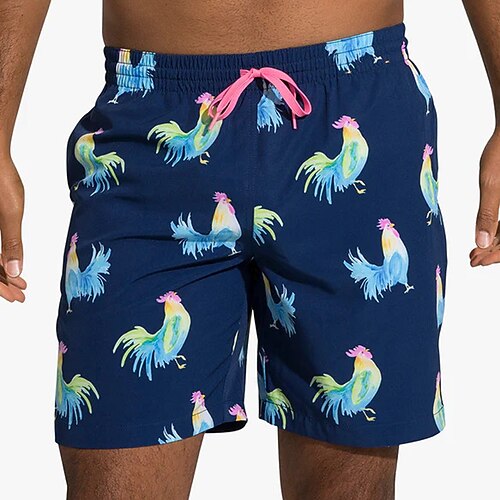 

Herre Surfeshorts Badeshorts Sommershorts Strandshorts Snorer med mesh fôr Elastisk midje Dyr Grafiske trykk Hurtigtørkende Kort Avslappet Daglig Ferie Bohem Hawaiisk Navyblå Mikroelastisk
