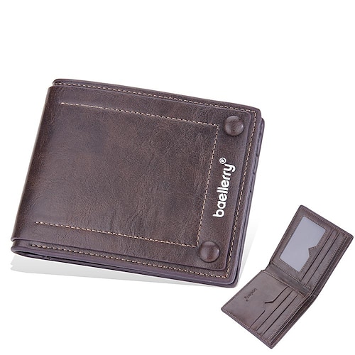 

Card Holder Men's Leather Wallet Small Purse with Zipper Coin Pocket Short Male Card Holder Bifold Wallets Vintage Slim Money Wallet for Men