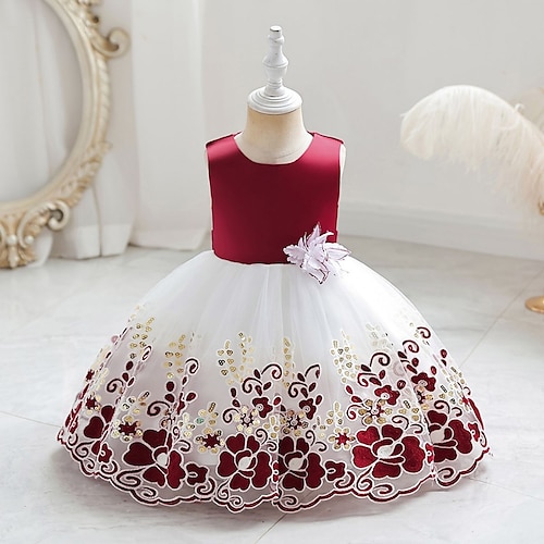 

Bambino (1-4 anni) Da ragazza Vestito da festa Color Block Vestito da festa Medio Vestito Prestazioni Con lustrini Girocollo Senza maniche Attivo Vestito 3-7 anni Primavera Rosa Vino Azzurro cielo