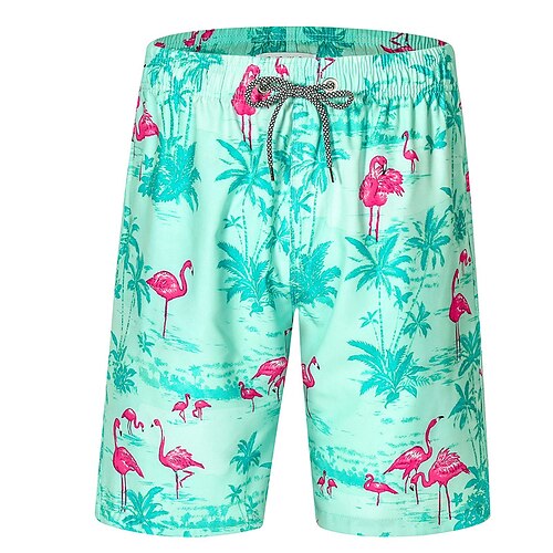 

Herre Surfeshorts Badeshorts Sommershorts Strandshorts Snorer med mesh fôr Elastisk midje Flamingo Grafiske trykk Hurtigtørkende Kort Avslappet Daglig Ferie Bohem Hawaiisk Blå Mikroelastisk