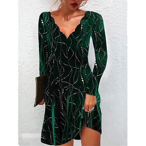 

Per donna Vestito casual Abito a T shirt Vestito a trapezio Pop art Stampa A V Mini abito Di tendenza Esterno Giornaliero Manica corta Standard Rosso Blu Verde Inverno Autunno S M L XL XXL