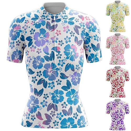

21Grams Femme Maillot Velo Cyclisme Manche Courte Cyclisme Top avec 3 poches arrière VTT Vélo tout terrain Vélo Route Respirable Evacuation de l'humidité Séchage rapide Bandes Réfléchissantes Jaune