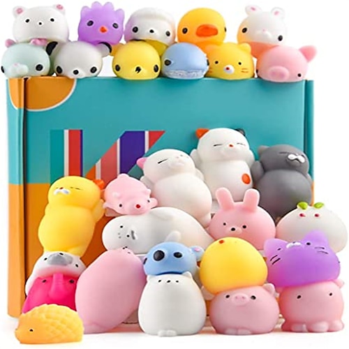 

36/54/80 piezas juguetes de animales para apretar squishies rellenos de huevos de Pascua lindo mini panda gato conejo juguetes suaves para aliviar el estrés para niños favores de la fiesta de