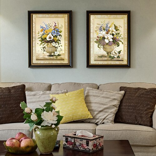 

2 Panels Flowers Prints Wall Art Modern Picture Home Decor Wall Hanging Gift With Inner Frame 12'' x 12'' (30x30cm