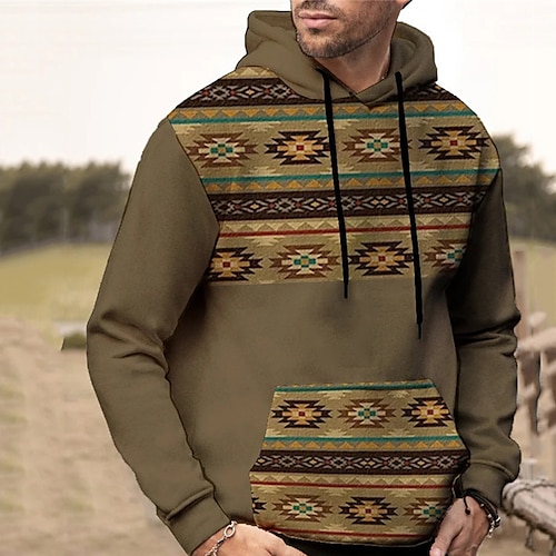 

Homens Moletom com capuz Marron Com Capuz Estilo Boêmio Estampas Abstratas Imprimir Diário Esportes Impressão 3D Básico Roupa de rua Designer Primavera Outono Roupa Moletons Moletons