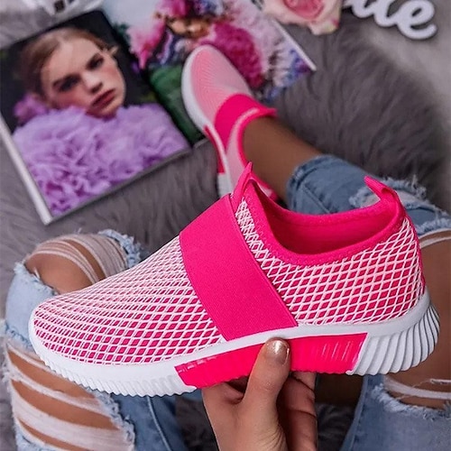 

Per donna scarpe da ginnastica Taglie forti Scarpe Flyknit Basso Punta tonda Per sport Informale minimalismo Tessitura volante Tinta unica Nero Bianco Giallo