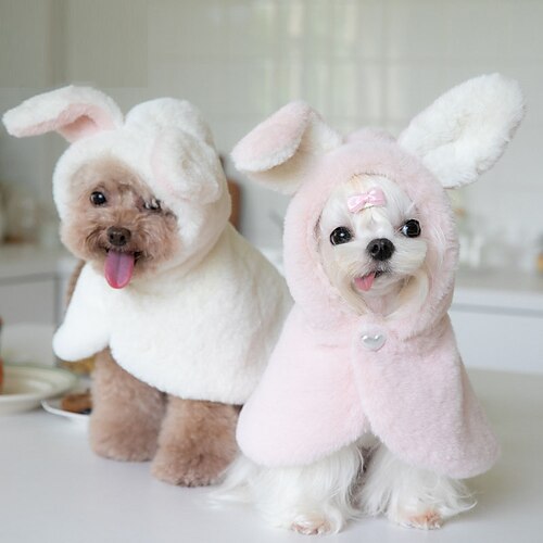 

Automne et hiver vêtements pour animaux de compagnie en peluche en forme de lapin transfiguration robe cape nouvel an manteau coupe-vent