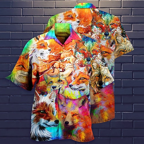 

Herren Hemd Hawaiihemd Sommerhemd Tier Hund Grafik-Drucke Umlegekragen Gelb Casual Festtage Kurzarm Button-Down Bedruckt Bekleidung Tropisch Modisch Hawaiianisch Weich