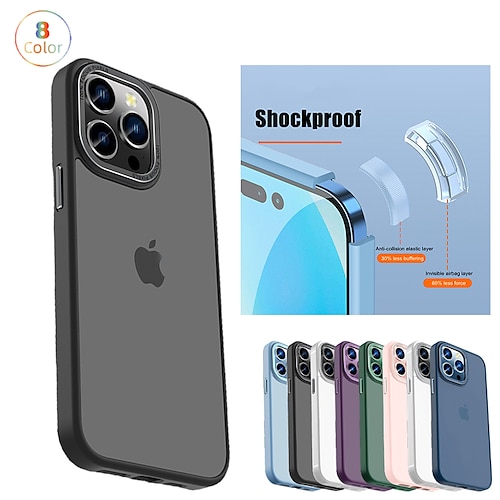 

teléfono Funda Para Apple Funda Trasera iPhone 14 13 12 Pro Max Plus Ultrafina Protector de cuerpo completo Resistencia a caídas de cuatro esquinas Color sólido TPU ordenador personal Metal