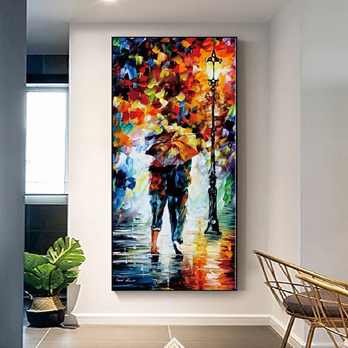 

fait à la main peint à la main art mural moderne abstrait leonid afremov amoureux décoration de la maison décor toile roulée pas de cadre non étiré