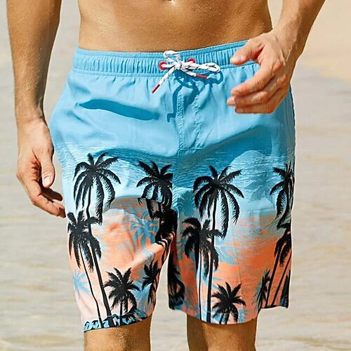 

Herre Surfeshorts Badeshorts Sommershorts Strandshorts Snorer med mesh fôr Elastisk midje Kokosnøttre Grafiske trykk Hurtigtørkende Kort Avslappet Daglig Ferie Bohem Hawaiisk Blå Mikroelastisk