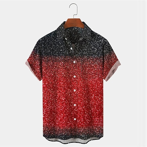 

Men's Shirt Summer Hawaiian Shirt Gradient Graphic Prints Turndown Red Outdoor Street Short Sleeves Button-Down Print Clothing Apparel Tropical Fashion Hawaiian Designer