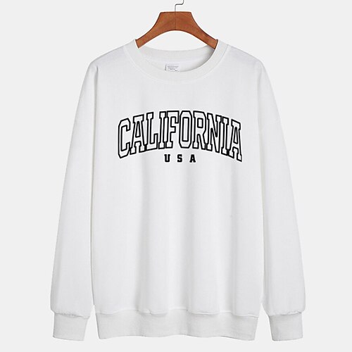 

Men's Sweatshirt Black White Crew Neck Letter Graphic Prints Sports Outdoor Daily Sports Hot Stamping Basic Streetwear Casual Spring Fall Clothing Apparel Hoodies Sweatshirts