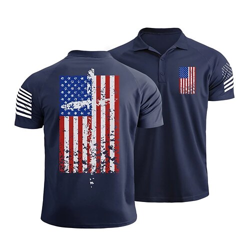 

Per uomo POLO Camicia da golf Golf Stampe astratte Croce Bandiera Collo ripiegabile Nero Bianco Rosso Blu Verde Esterno Strada Maniche corte Bottone giù Stampa Abbigliamento Sportivo Di tendenza