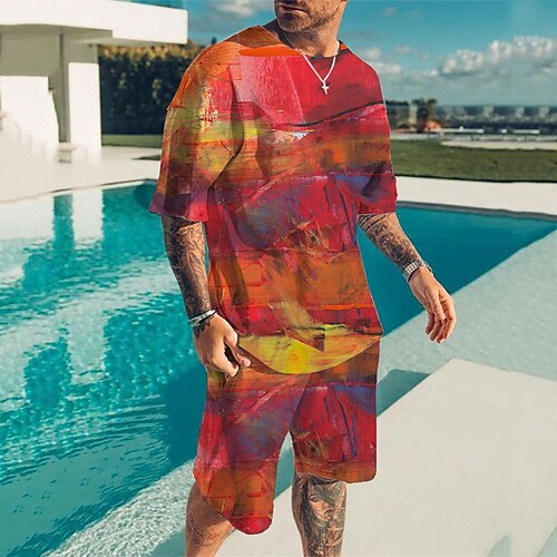 

Per uomo Set di pantaloncini e magliette Completi con t-shirt Pop art Graffiti Girocollo Abbigliamento Stampa 3D Esterno Giornaliero Manica corta Stampa 3D 2 pezzi 2 pezzi Originale Informale Comodo