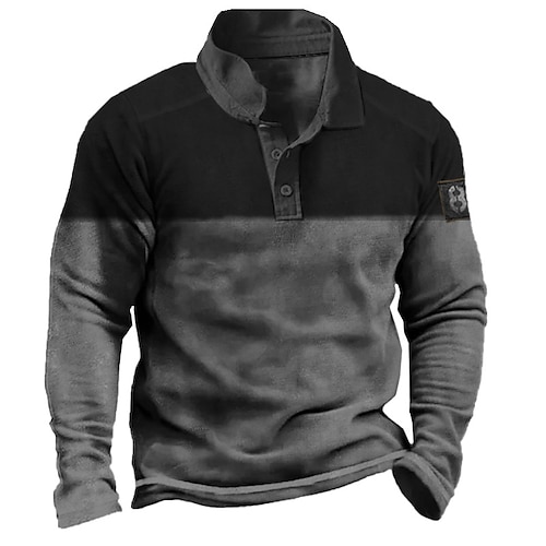 

Per uomo POLO Camicia da golf Golf Color Block Stampe astratte Collo ripiegabile Blu Cachi Grigio Esterno Strada Manica lunga Bottone giù Stampa Abbigliamento Di tendenza Streetwear Originale Morbido