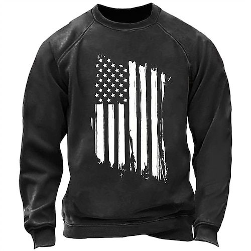 

Men's Sweatshirt Black Red Navy Blue Green Coffee Crew Neck Graphic Prints National Flag Sports Outdoor Daily Sports Hot Stamping Basic Designer Casual Spring Fall Clothing Apparel Hoodies