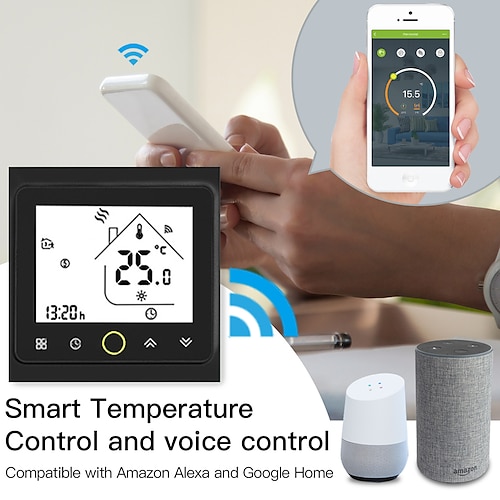 

WiFi Smart Programmable Thermostat and Temperature Controller for Water Heating Compatible with Smart Life/Tuya App and Alexa and Google Home for Living Room