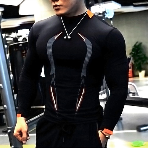 Men's Compression Shirt Running Shirt Long Sleeve Base Layer Athletic  Athleisure Winter Spandex Breathable Quick Dry Soft Running Jogging  Training Sportswear Ac…