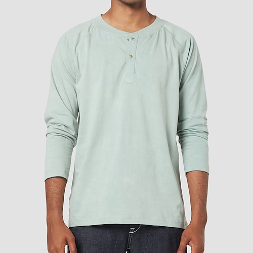 

Per uomo Camicia Henley Magliette Liscio Henley Strada Giornaliero Manica lunga Pulsante Abbigliamento Essenziale Informale