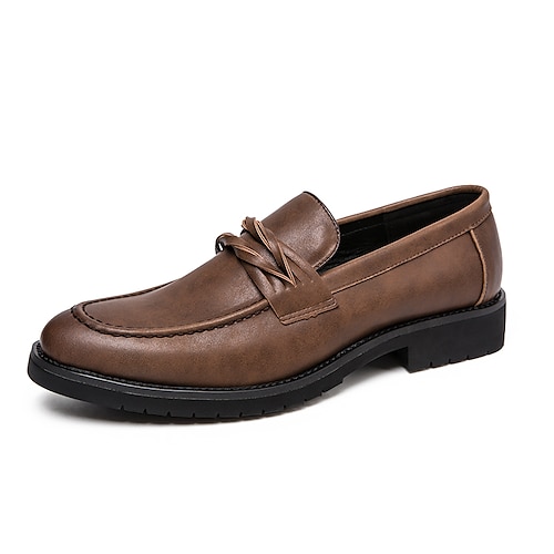 

Herren Slipper Slipper Komfort-Müßiggänger Kleid Müßiggänger Karierte Schuhe im britischen Stil Penny Loafers Casual Britisch Täglich Büro Karriere PU Schwarz Braun Herbst Frühling