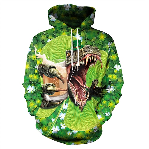 

Herren Hoodie Sweatshirt Kapuze Hellgrün Minzgrün Dunkelgrün Braun Grün Mit Kapuze Pflanzen Grafik-Drucke Bedruckt Täglich Sport 3D-Druck Basic Designer St. Patricks Day Frühling Herbst Bekleidung