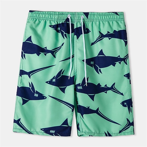 

Herre Surf shorts Badeshorts Sommer shorts Strandshorts Snørelukning Elastisk Talje 3D-udskrivning Grafisk Haj Åndbart Blød Korte Afslappet Daglig Ferie Hawaiiansk Grøn Mikroelastisk