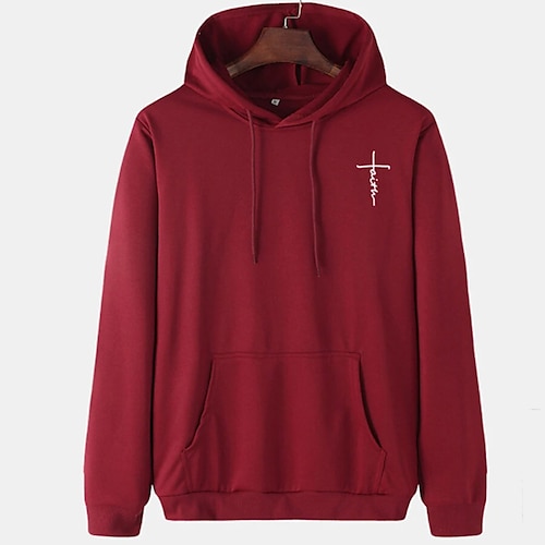 

Herren Hoodie Sweatshirt Kapuze Schwarz Rote Beige Mit Kapuze Buchstabe Grafik-Drucke Sport Natur Täglich Sport Heißprägen Basic Strassenmode Casual Frühling Herbst Bekleidung Kapuzenpullover