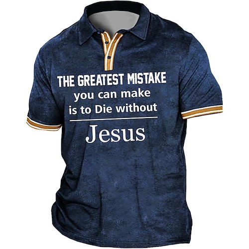

Per uomo Plus Size POLO Grande e alto Alfabetico Collo ripiegabile Manica corta Primavera estate Sportivo Di tendenza Streetwear Originale Esterno Strada Top