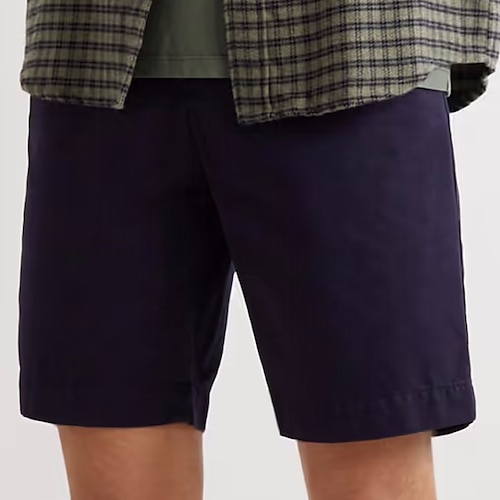 

Homens Calção Shorts Chino Bermudas Shorts casuais Bolsos Cintura elástica Tecido Conforto Comprimento do joelho Ao ar livre Diário Feriado 100% Algodão Básico Roupa de rua Preto Azul Marinha