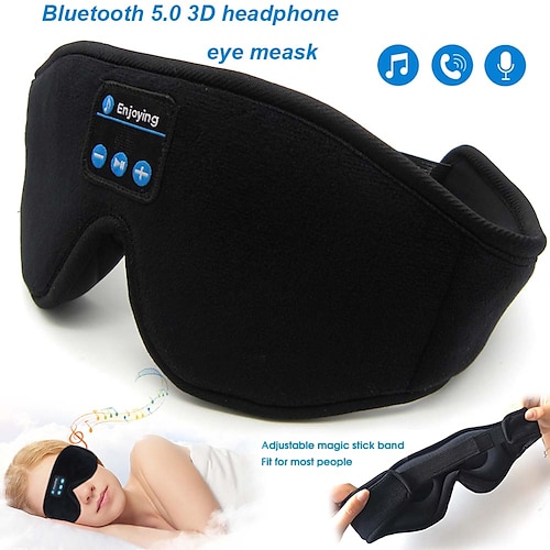 

Sleep Headphones 3D Sleep Mask Bluetooth Wireless Music Eye Mask Sleeping Headphones for Side Sleepers Sleep Mask with Bluetooth Headphones Ultra-Thin Stereo Speakers Gift for Men Women