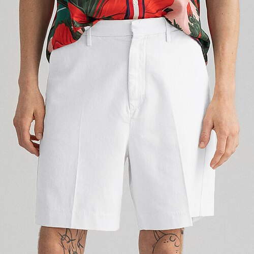 

Herren Shorts Kurze Hosen Chino Bermuda Shorts Bermudas Plissee-Shorts Gefaltet Tasche Glatt Komfort Atmungsaktiv Knielänge Outdoor Täglich Festtage Basic Strassenmode Schwarz Weiß