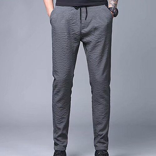 

Homens Calça esportiva Calças Ativas Calça casual Bolsos Com Cordão Cintura elástica Tecido Conforto Secagem Rápida Ao ar livre Diário Para Noite Moda Roupa de rua Preto Azul