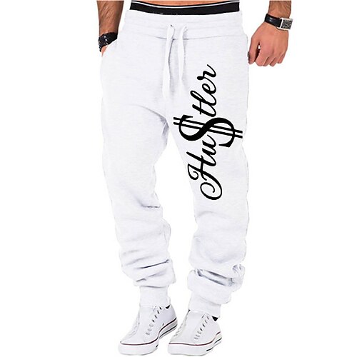 

Per uomo Pantaloni della tuta Pareggiatore Pantaloni A cordoncino Vita elastica Stampa Alfabetico Stampe astratte Comfort Sportivo Informale Giornaliero Misto cotone Streetwear Originale Nero Bianco