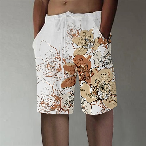 

Herren Shorts Kurze Hosen Sommer-Shorts Strandshorts Kurze Hosen Baggy Shorts Kurze Hosen Kordelzug Elastische Taille Graphic Blume Atmungsaktiv Weich Kurz Casual Täglich Festtage Strassenmode