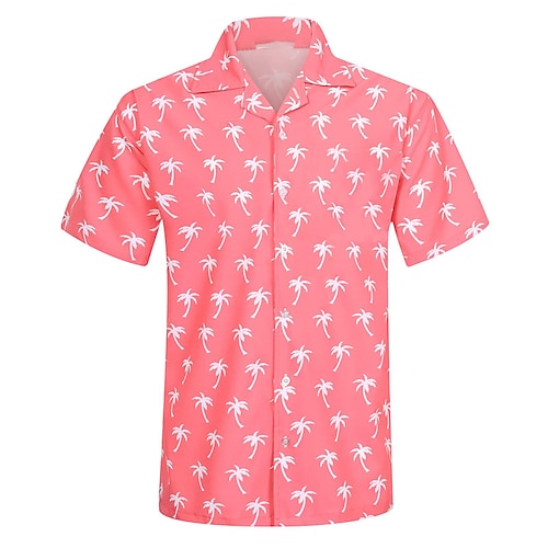 

Herren Hemd Hawaiihemd Sommerhemd Kokosnussbaum Grafik-Drucke Umlegekragen Weiß Gelb Rosa Blau Leicht Blau Casual Ausgehen Kurze Ärmel Button-Down Bedruckt Bekleidung Tropisch Hawaiianisch Designer