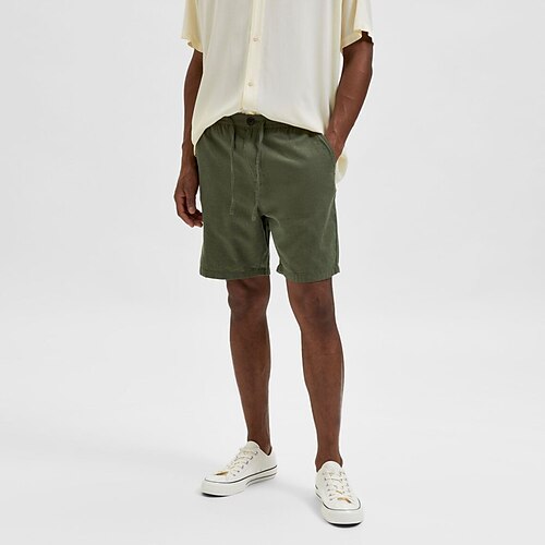 

Per uomo Pantaloncini di lino Pantaloncini estivi Pantaloncini da spiaggia A cordoncino Vita elastica Liscio Traspirante Breve Informale Giornaliero Per eventi Misto cotone e lino Sportivo Streetwear