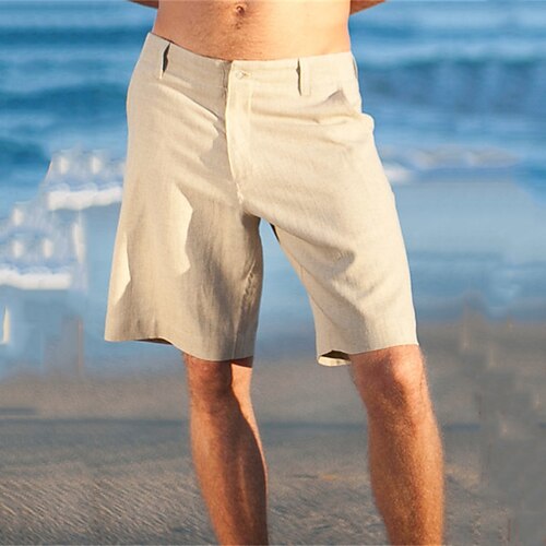 

Herren Shorts Kurze Hosen Leinenshorts Kurze Hosen Sommer-Shorts Strandshorts Kurze Hosen Glatt Atmungsaktiv Weich Kurz Casual Täglich Festtage Leinen / Baumwoll Mischung Modisch Strassenmode Wei