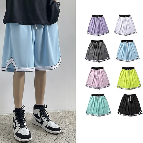 

Homens Shorts ativos Calção Shorts de basquete Shorts casuais Bolsos Com Cordão Cintura elástica Tecido Conforto Respirável Comprimento do joelho Ao ar livre Diário Feriado Misto de Algodão Roupa de