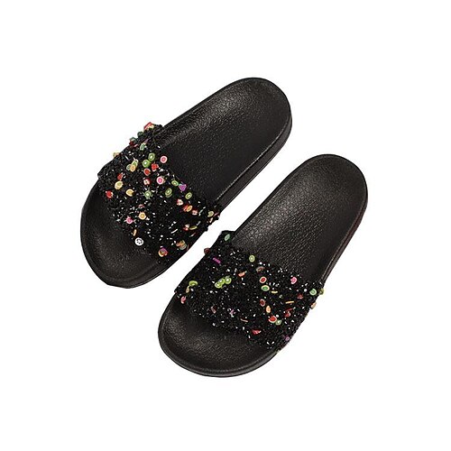 

Jente Tøfler og flip-flops Daglig Glitter Fritid PVC Pusteevne Skli Store barn (7 år ) Små barn (4-7år) Gave Avslappet Daglig Strand Utendørs Innendørs utendørs lek Paljett Paljetter Balck Rosa Gull