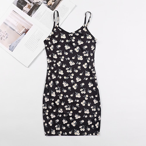 

Bambino Da ragazza Vestito floreale Fiore decorativo Aderente Sopra il ginocchio Vestito Informale Senza spalline Senza maniche Di tendenza Vestito 3-12 anni Estate Nero