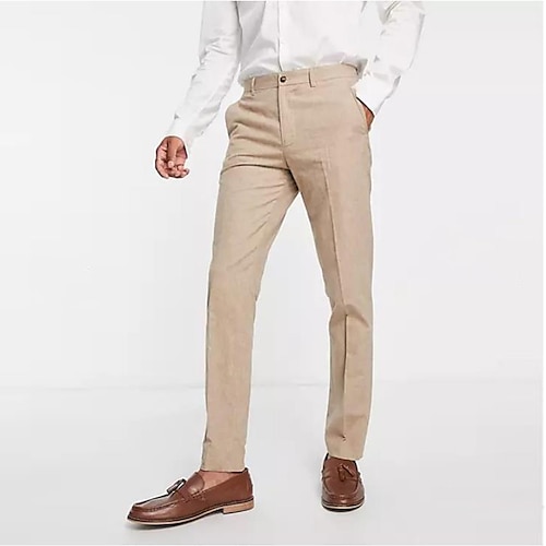 

Per uomo Pantaloni di lino Pantaloni Pantaloni estivi Pantaloni da spiaggia Tasca frontale Gamba dritta Liscio Comfort Traspirante Informale Giornaliero Per eventi Misto cotone e lino Streetwear