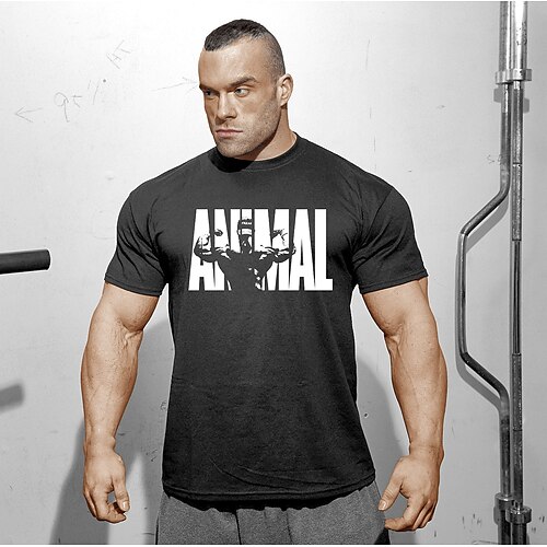 

Per uomo T-shirt da corsa Maglia da palestra Manica corta Superiore Sportivo Athleisure Cotone Traspirante Morbido Corsa Jogging Addestramento abbigliamento sportivo Abbigliamento sportivo Grigio